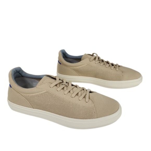 Rothys Sneakers sz 12 Mens RS02 Wheat Beige Tan Lace Up Breathable Beach Neutral